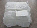 New Laura Ashley Annabella White King Size Duvet And Shams Rows Of Lace. Fixed Price $62.00.