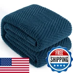 Long Create Knitted Blanket 60X80 Navy Blue Throws For Bed Super. Fixed Price $75.38.