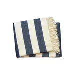 55" X 70" Blue And Cream Striped Cotton Plush Throw Blanket. Fixed Price $125.67.