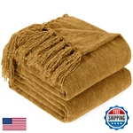 Ginamuse Chenille Throw Blanket For Couch TASSELS60X80 Soft Cozy Lightweight. Fixed Price $57.40.