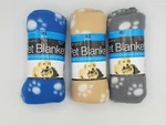 Duke Tiny Ultra Soft Fleece Paw Pet Dog / Cat Blankets Blue Beige Grey 3 Pack. Fixed Price $23.00.