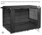 Hicaptain 30 Dog Crate Cover Black Durable Windproof Pet Kennel. Fixed Price $15.00.