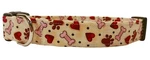 Paws Hearts And Bones Dog Collar Buckle Or Martingale With Leash Set Option. Fixed Price $13.95.