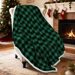 Catalonia Buffalo Plaid Green Fleece Throw Blanket, Reversible Soft Fuzzy. Fixed Price $24.49.