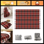 Cozy Plaid Tartan Wool Throw Blanket, Soft Fluffy Indoor/outdoor 55"X83. Fixed Price $117.99.