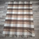 Farridoro Wool Blend Fringe Throw Blanket Brown Cream Plaid New. Fixed Price $29.99.