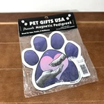 Pet Gifts Usa, Car Fridge Magnet Pedigrees Dog Paw Purple Pink Heart FP005, New. Fixed Price $12.95.