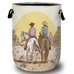 Cowboys Riding Horses Laundry Basket, Hamper Collapsible Oxford Cloth.... Fixed Price $38.30.