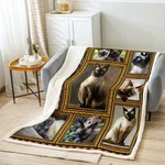 Feelyou Siamese Fleece Throw Blanket For Bed Sofa Couch Cute Cat Pl... Fast Ship. Fixed Price $46.99.