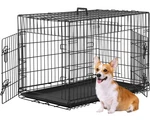 Crate Kennel Pet Cage For Large Medium Dogs Travel Metal Double-door Fold.... Fixed Price $126.87.