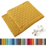Treely 100% Cotton Knitted Throw (50 X 60 In), Mustard Yellow. Fixed Price $46.99.