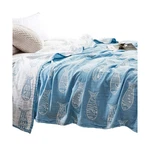 Meju Fish Blue Modern Muslin Lightweight Summer Blanket For Bed Sof... Fast Ship. Fixed Price $80.10.