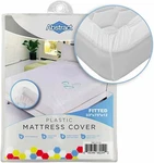 Abstract Vinyl Mattress Protector Corner Fitted Style Cover - White (33" X 75"). Fixed Price $14.99.