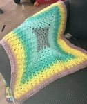 Handmade Crochet Pet Blanket Small Cat/dog Mat Granny Square 23X17. Fixed Price $9.50.