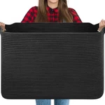 Oiasket 118L Extra Large Blanket Basket, 24.8"X17.7"X16.2", Black. Fixed Price $67.93.