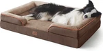 Orthopedic Bolster Dog Sofa Bed With Removable Cover, Dark Brown, Large. Fixed Price $27.99.