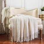 Crevent Farmhouse Knit Throw Blanket For Couch Sofa 50INCHX60INCH, Cream. Fixed Price $34.99.