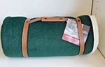 Berkshire Shetland Blanket Herringbone Throw Green Blue White 50 X 60 Polyester. Fixed Price $13.99.