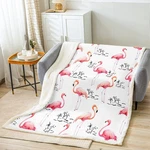 Flamingo Sherpa Blanket For Sofa Bed Couch Tropical Patter... Fast Ship. Fixed Price $39.99.