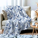 Dachshund Blue French Toile Blanket Vintage Pet Gift. Fixed Price $61.60.