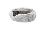 Furhaven Calming Cuddler Donut Pet Bed Mist Gray 36" Large Dog Cat Washable. Fixed Price $51.95.