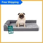 Luxury Orthopedic Dog Bed, L-shaped Chaise With Washable Faux Fur, Medium Size. Fixed Price $82.99.
