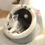 Cat Bed Cave Round Plush Fluffy Hooded Donut Self Warming Pet Dog. Fixed Price $18.03.
