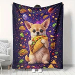 Brand New Chihuahua Taco Blanket 50X60 Velveteen Space Dog Throw Cute. Fixed Price $31.99.