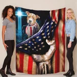Cute Pitbull Patriotic Flag Usa Blanket Christmas Gift For Pet Dogs Lover. Fixed Price $66.45.