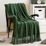 Miulee Dark Green Knitted Blanket For Couch Textured Throw,. Fixed Price $29.83.