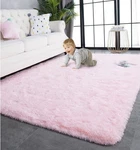 Super Soft Shaggy Rugs Fluffy Carpets, 5X8 Feet, Anti-skid Rectanlar, Pink. Fixed Price $15.00.