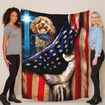 Cute Cavapoo Patriotic Flag Usa Blanket Christmas Gift For Pet Dogs Lover. Fixed Price $56.95.