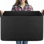 Oiasket 95L Extra Large Blanket Basket, 24" 16.9" 14.2" Woven Storage Bas.... Fixed Price $38.31.