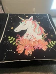 Sleepwish Unicorn Blanket With Stars, Floral Print, And Soft Sherpa Lining. Fixed Price $17.00.