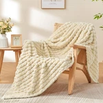 Bedelite Beige Throw Blanket - Super Soft & Warm 3D Checkered For Couch. Fixed Price $26.98.