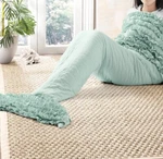 Lush Decor Mermaid Ruffle Sherpa Lined Throw 30 X75 New Blue Little Girl Gift. Fixed Price $16.22.