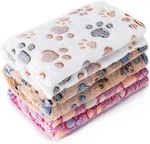 1 Pack 3 Blankets Super Soft Fluffy Premium Fleece Pet Flannel Paw Print. Fixed Price $12.99.