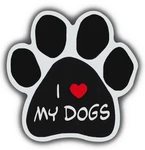 Paw Shaped Magnets: Love My Dogs Cars, Trucks, Refrigerators. Fixed Price $8.49.