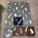 Set Of 5 Fish Bone Bowl Design "dog Blankets" 2 Brown Gray 1 Black! Great!. Fixed Price $5.80.