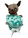 Plush Paw Print Throw Blanket & 12" Pug Puppy Dog Stuffed Animal Pc Hugger Set. Fixed Price $26.88.