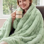 Orinova Sage Green Fluffy Comfy Blanket For Couch Living Room 50X60 Faux Fur .... Fixed Price $64.46.