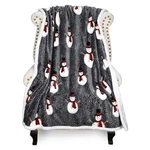 Catalonia Snowman Blanket, Holiday Theme Sherpa Fleece Throw, For Cou.... Fixed Price $31.67.