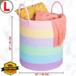 Mintwood Large Woven Cotton Rope Basket 60L Pastel Rainbow Hamper. Fixed Price $44.95.