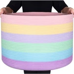 Mintwood Design 22X14" Rainbow Cotton Rope Blanket Storage Basket Extra Large. Fixed Price $64.28.