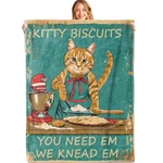 Miepos Funny Biscuits Cat Throw Blanket, 50X60IN, Soft, Lightweight Flannel,b.... Fixed Price $39.53.