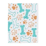 Turquoise Dog Bone & Paw Print Fleece Blanket Soft Pet Throw Cozy Lover Gift. Fixed Price $82.16.