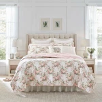 Laura Ashley Joyce Printed Queen/king Coverlet Set-peach Bellini. Fixed Price $163.16.