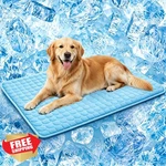 Somoya Dog Cooling Mat Blue 27X39 Large Ice Silk Breathable Pad. Fixed Price $34.99.