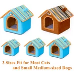 Dog Cat House Kennel Removable Bed Plush Puppy Shelter Detachable. Fixed Price $16.14.