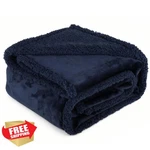 Zakapaws Waterproof Dog Blanket Navy 60X80 Sherpa Fleece Furniture Protector. Fixed Price $34.99.